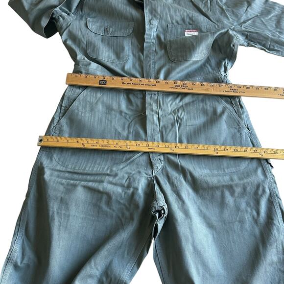 Vintage 60s Big Mac Sanforized Penneys Coveralls Size 42R Herringbone Denim - Picture 3 of 12